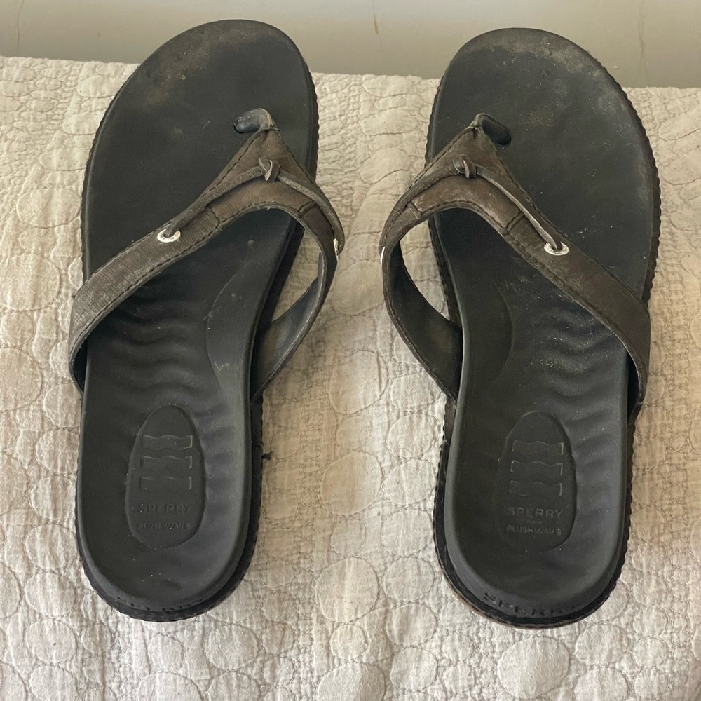 Sperry top sider flip flop black